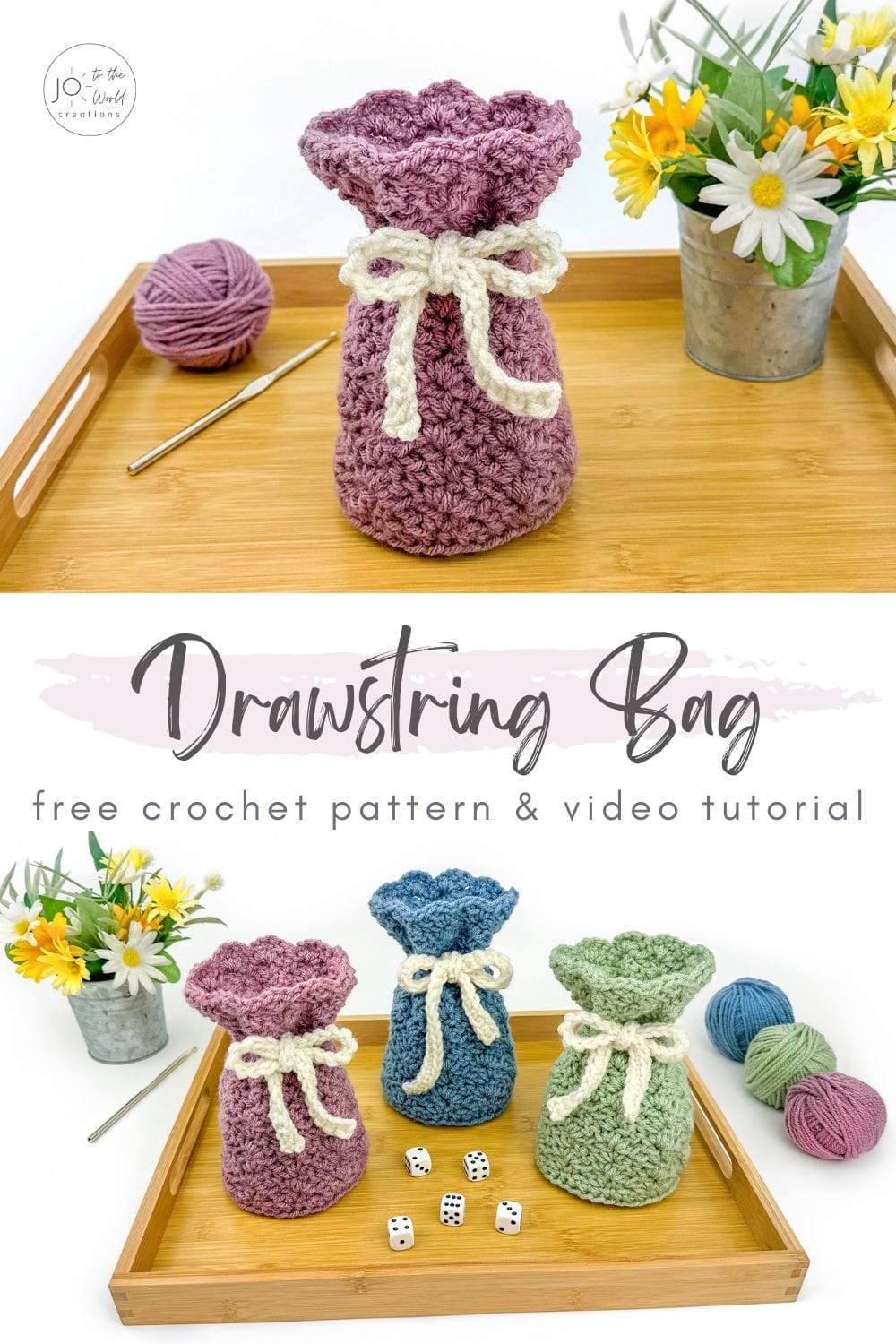Drawstring Bag Crochet Pattern Free