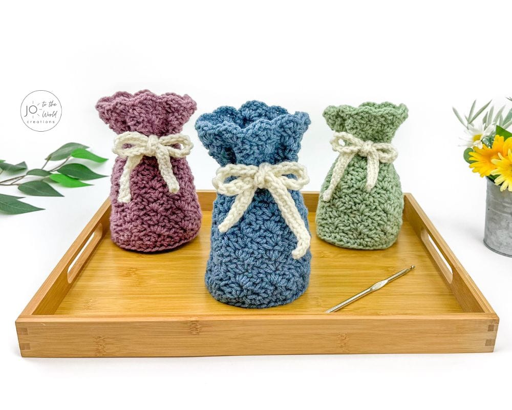 Easy Drawstring Bag Crochet Pattern