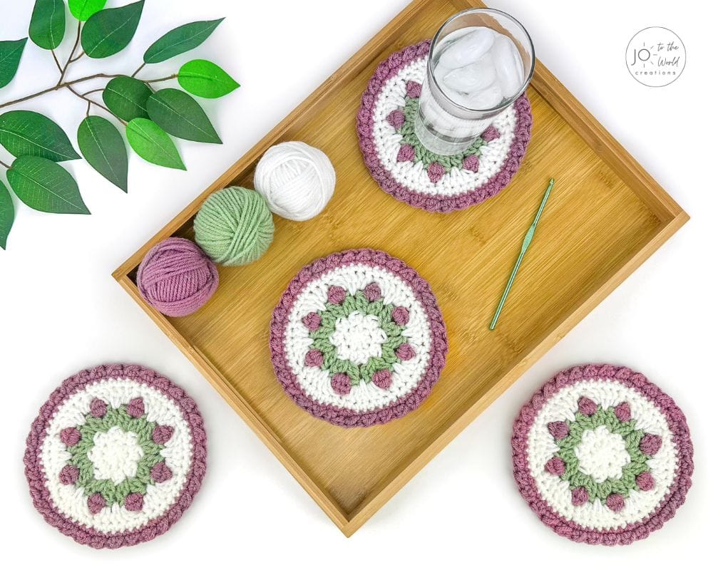 Crochet Coasters Pattern Tulips