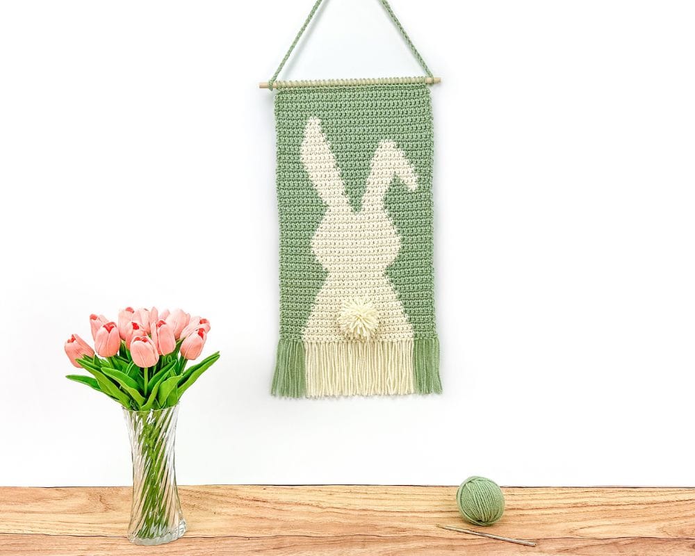 Crochet Easter Pattern Bunny Wall Hanging