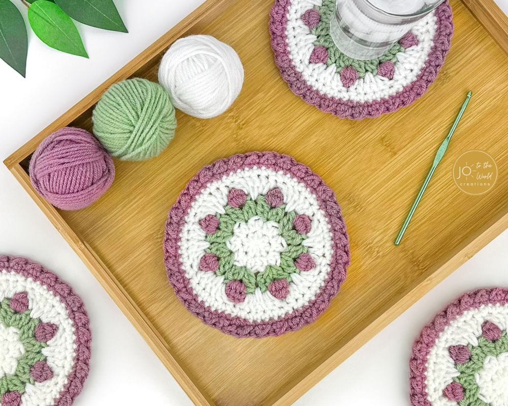 Crochet Spring Pattern Tulip Coasters