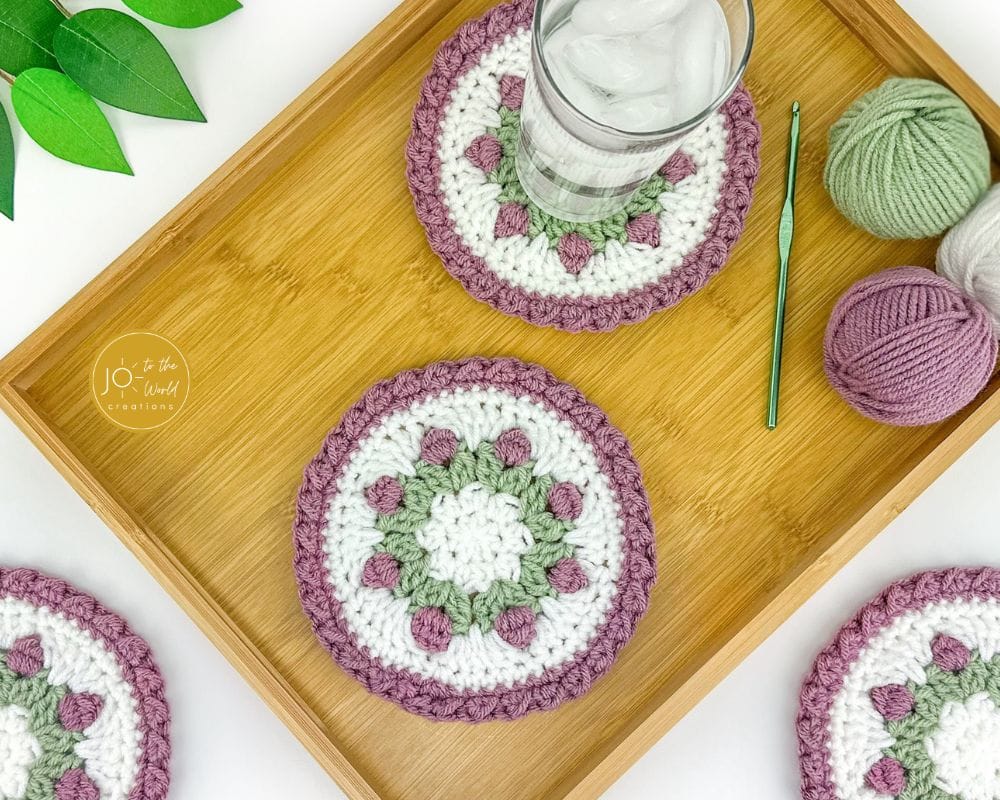 Crochet Tulip Coasters Pattern