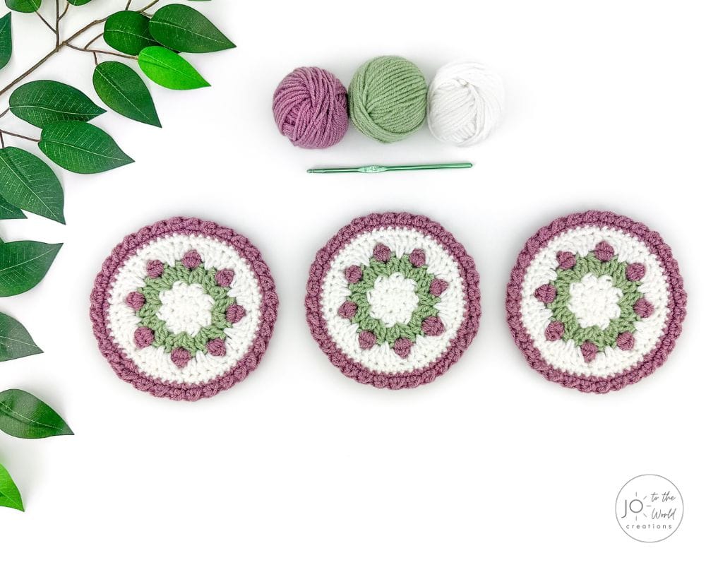 Crochet Tulip Coasters Pattern