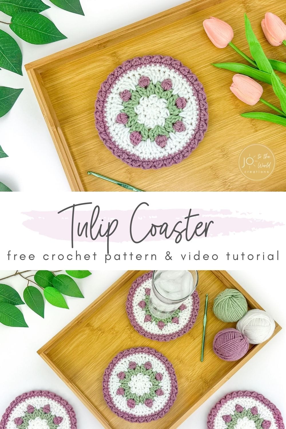 Tulip Coaster Crochet Pattern Free