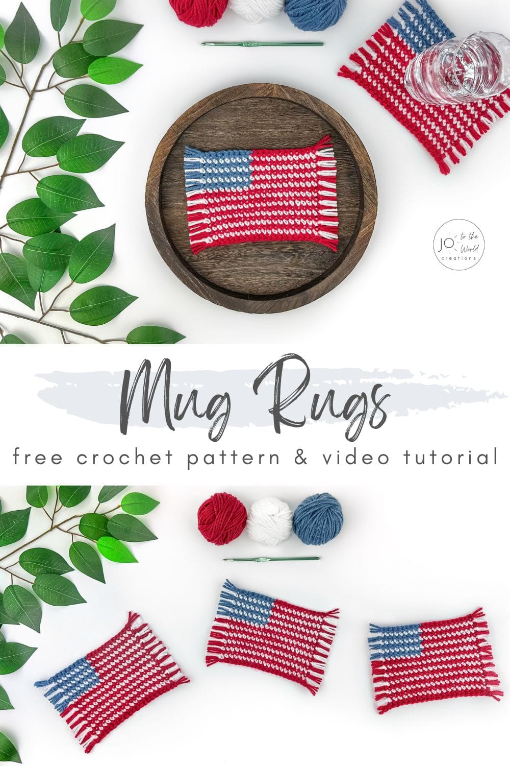 USA Mug Rugs Crochet Pattern Free