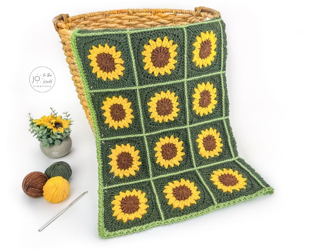 Crochet Sunflower Blanket Pattern
