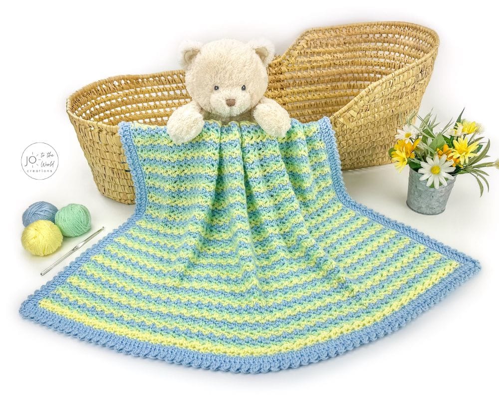 Three Color Baby Blanket – PDF Crochet Pattern