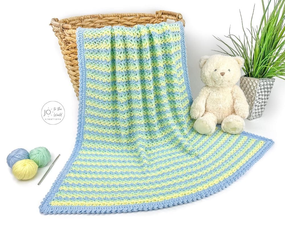 Three Color Baby Blanket Crochet Pattern