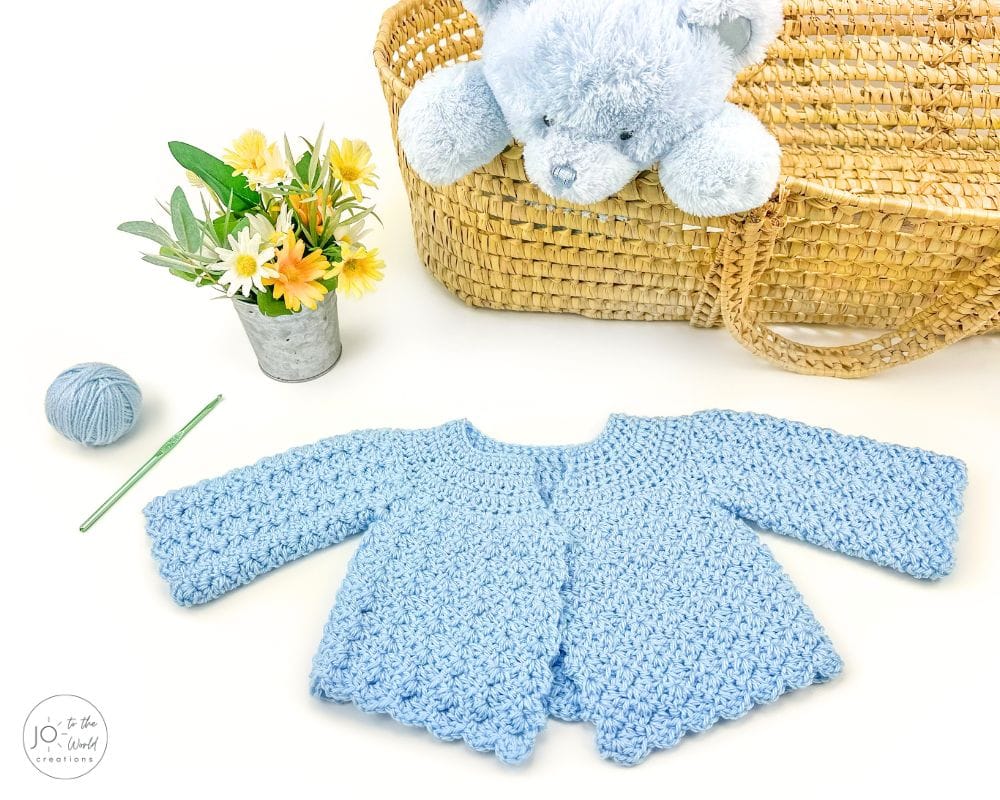 Baby Sweater with Size 3 (DK) Yarn Crochet Pattern