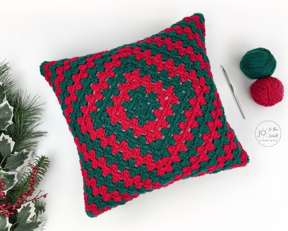 Crochet Square Christmas Pillow Pattern
